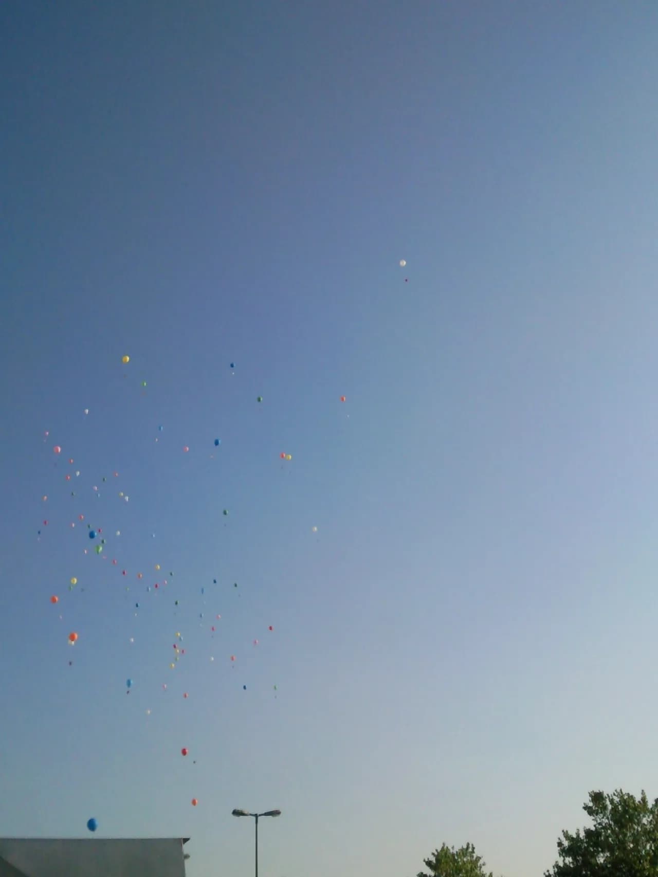 Globos de helio de colores sobre el cielo: imagen ilustrativa, ajena al vuelo de Adelir de Carli