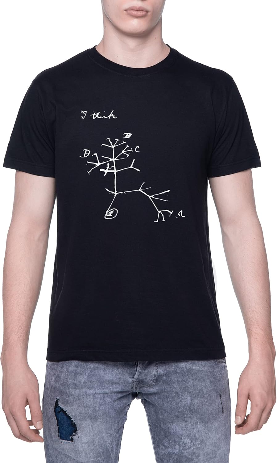 Camiseta Darwin "I Think" — Árbol de la Vida, Manga Corta