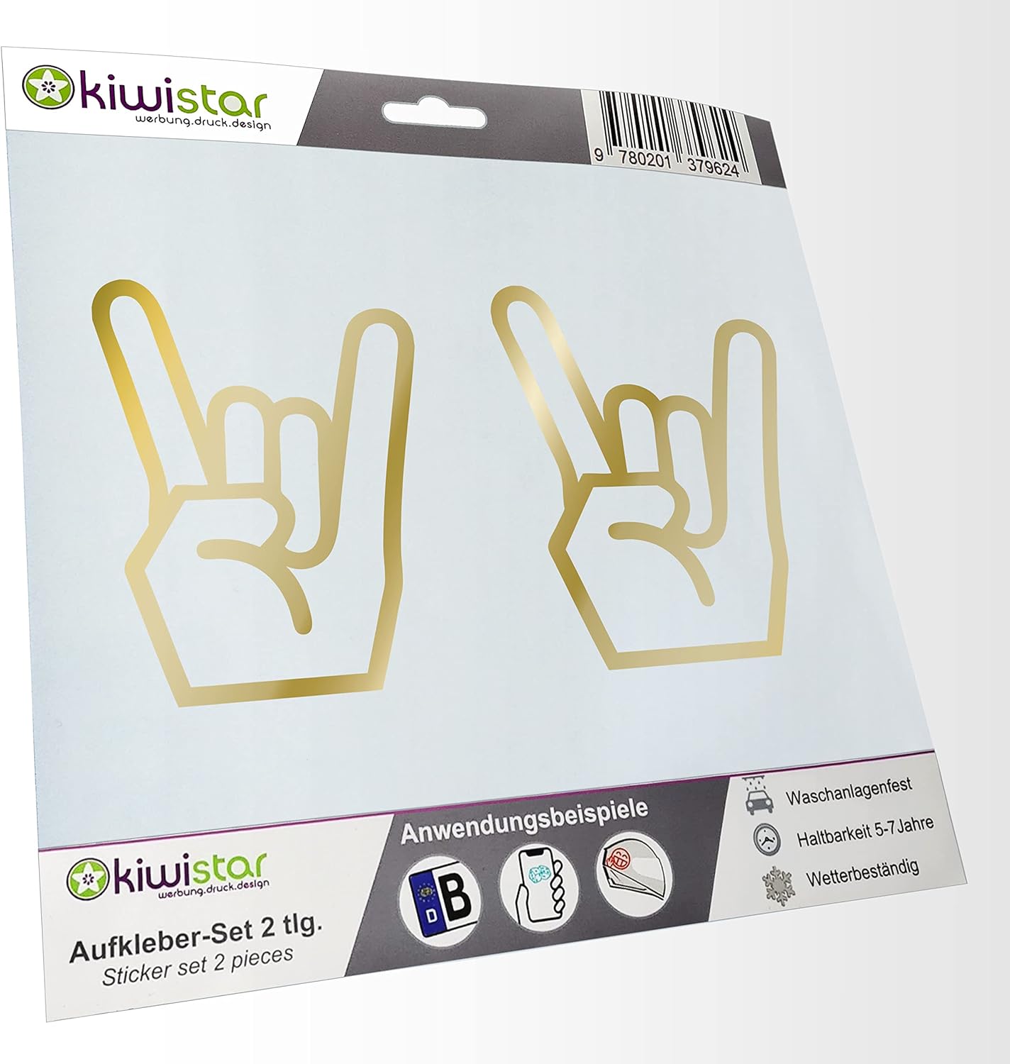 Pegatinas Darwin Evolution Rock'n'Roll — Pack 2 uds. para Coche