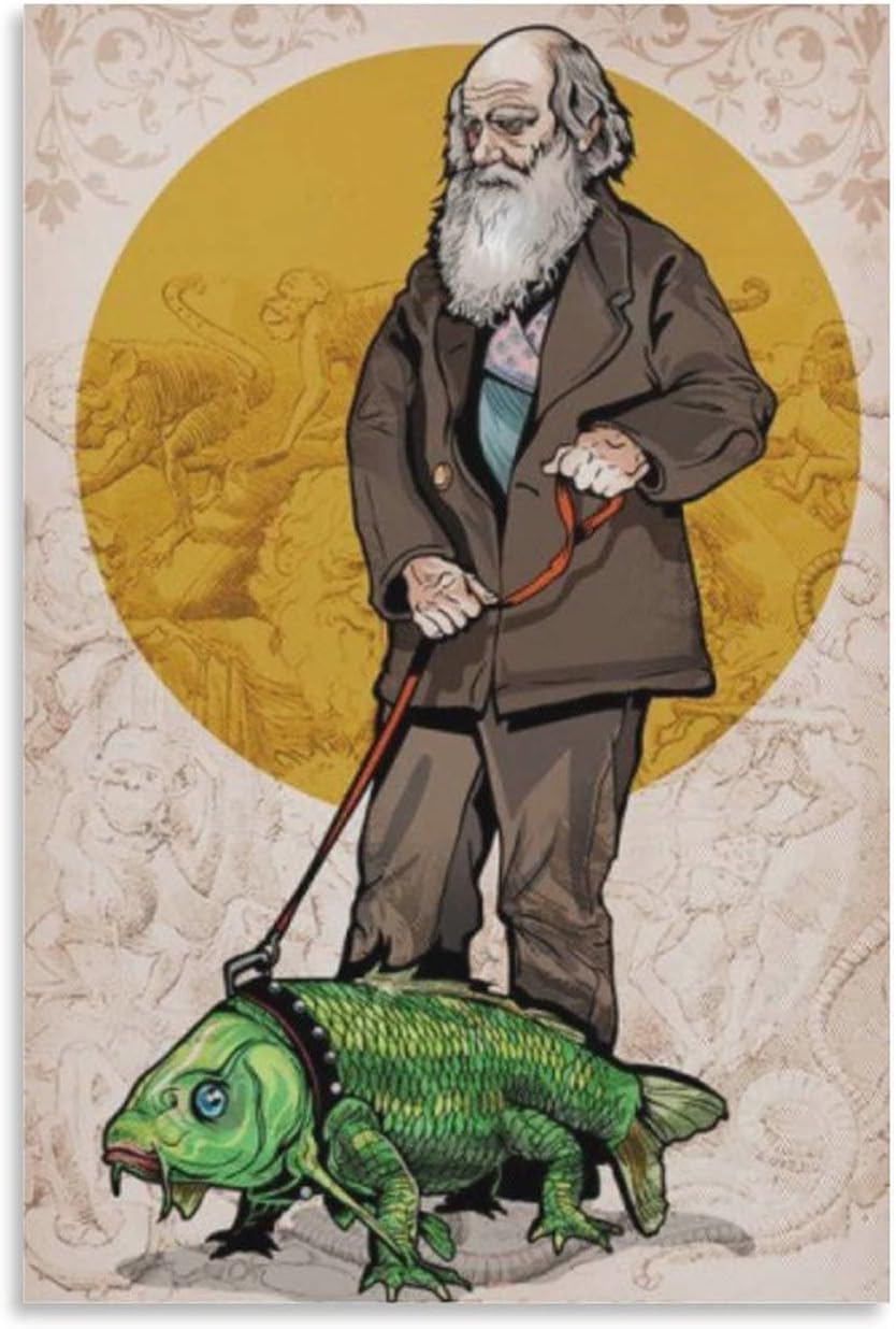 Póster Charles Darwin — Decorativo 60x90cm, Ilustración