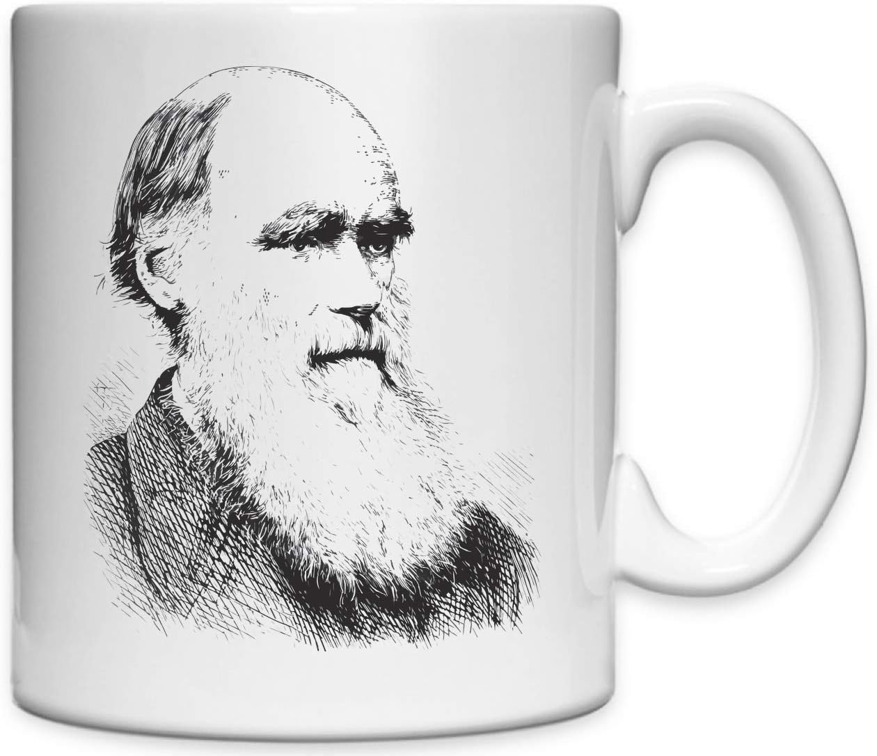 Taza Charles Darwin — Retrato Biólogo, Cerámica Impresa